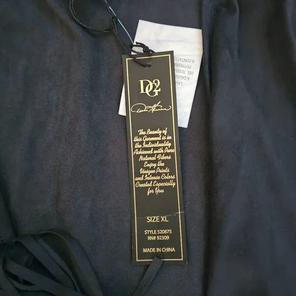 DG2 By Diane Gilman Women's Black Fringed Trim Open Front Cardigan Size XL NWT - Picture 9 of 13